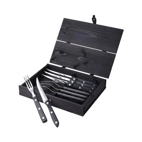 Biff-/grillbestikk Gense Old Farmer 8 deler - Svart/stål