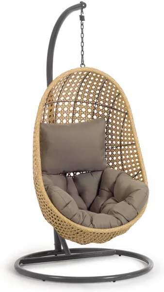 Cira, Utendørs hengestol med stativ, svart, H197x105x105 cm